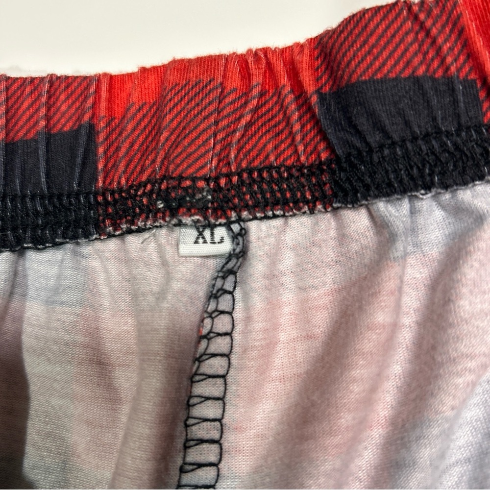 Holiday Pajamas Men’s XL Buffalo Red Black Check Pant Merry Christmas Text Shirt - Picture 5 of 11